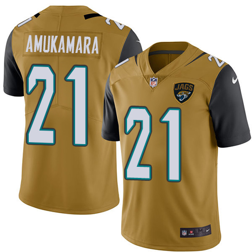 Men's Limited Prince Amukamara Nike Jersey Gold - #21 Rush NFL Jacksonville Jaguars